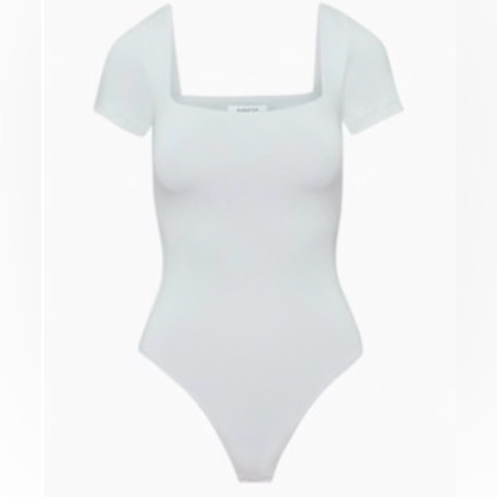 Grey Aritzia Square Neck Bodysuit
